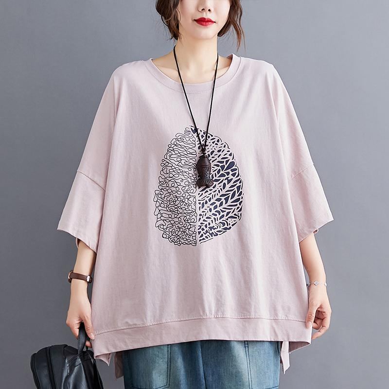 Over Size Summer Loose Casual T-shirt Rosa