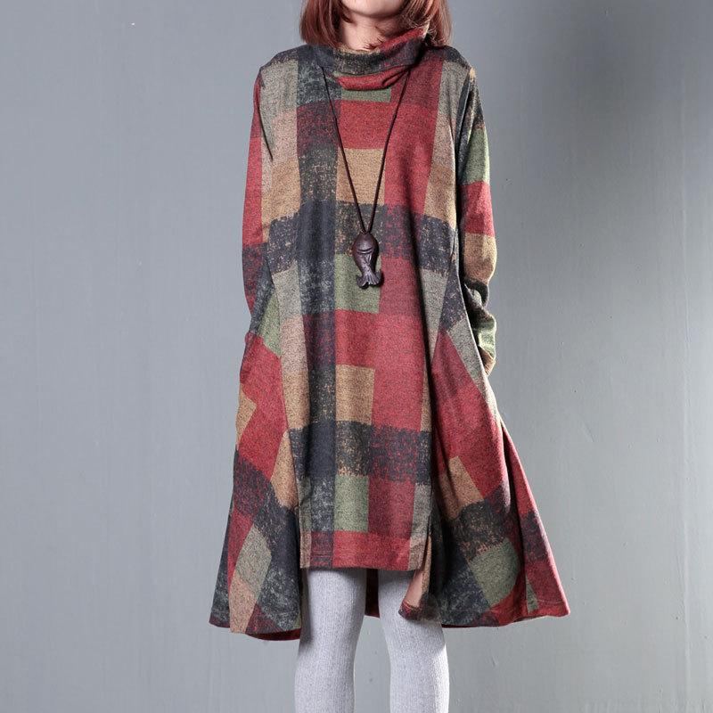 Autumn Irregular Plus Size Woolen Dress