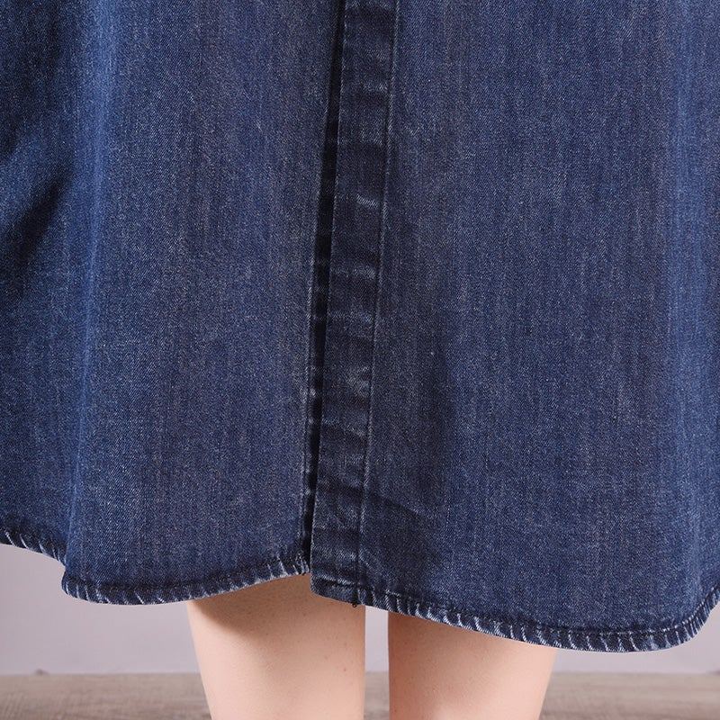 Retro Loose Spring Cotton Denim Dress