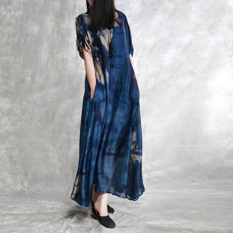 Summerretro Silk Linne Blended Loose Dress