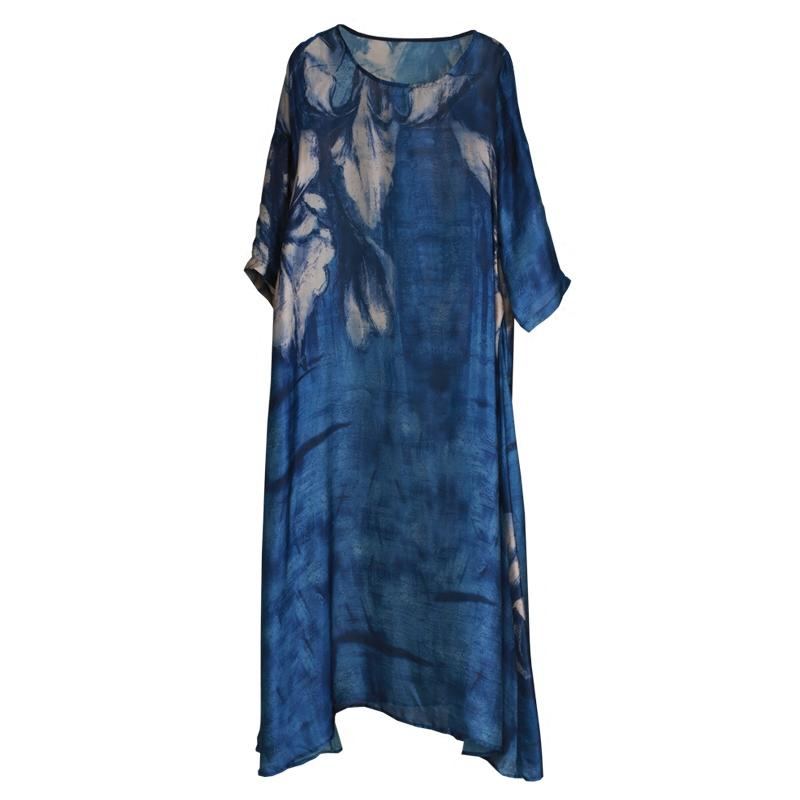 Summerretro Silk Linne Blended Loose Dress