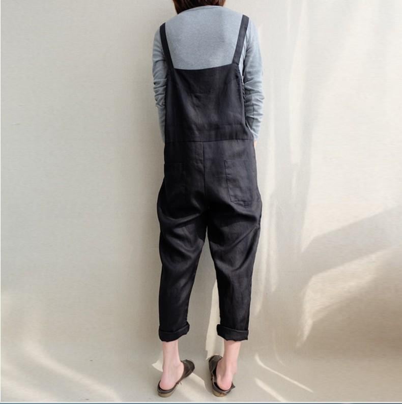 Bekväma Solida Mjuka Fickor Casual Jumpsuits S-5xl