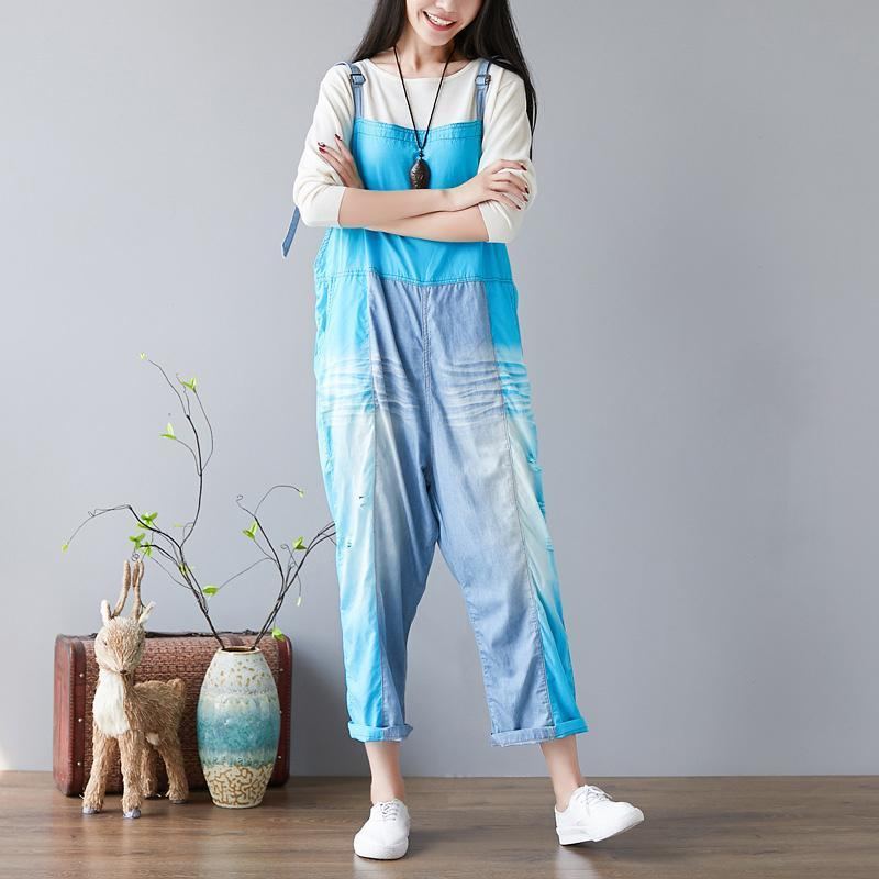 Candy Color Splicing Holes Justerbara Sling Rompers Jumpsuits