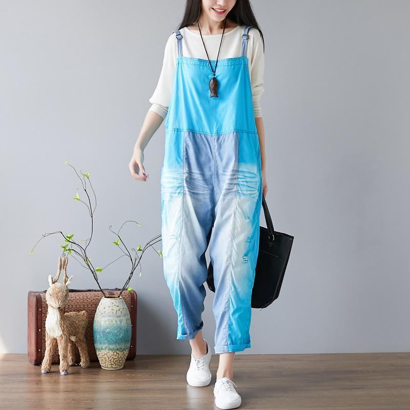 Candy Color Splicing Holes Justerbara Sling Rompers Jumpsuits