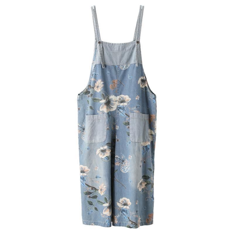 Casual Loose Printed Pockets Shift Jumpsuits