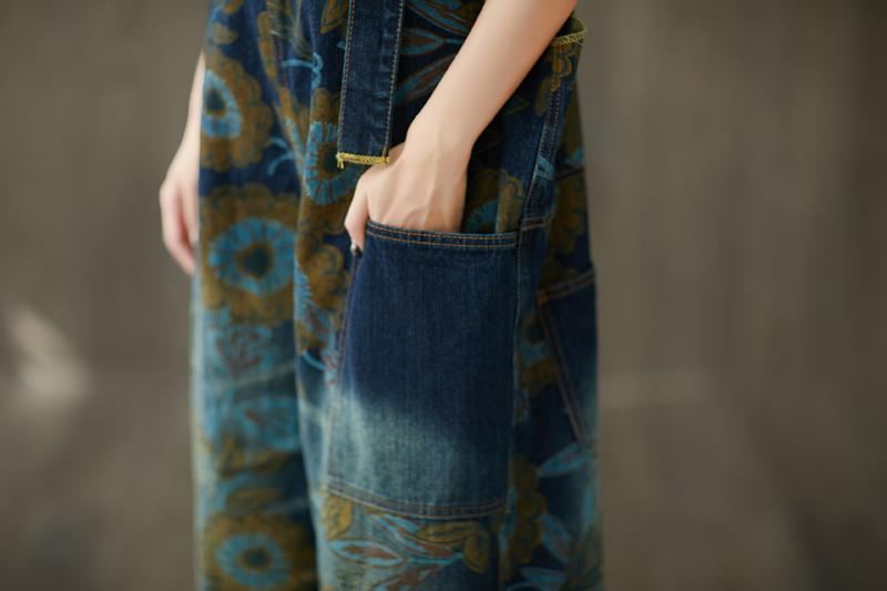 Dam Denim Retro Lös Jumpsuit