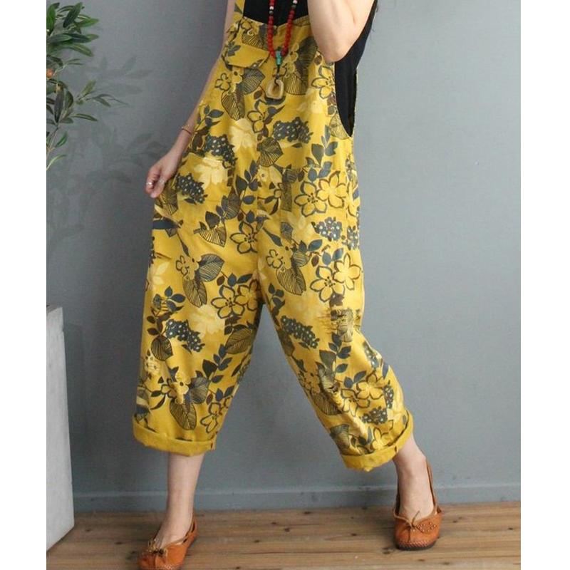 Dam Retrotryckt Loose Plus Size Jumpsuit