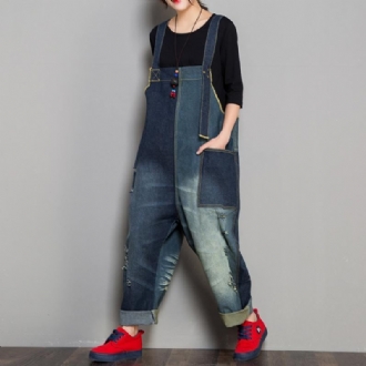 Denim Höst Retro Matchande Jumpsuit