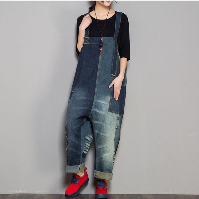 Denim Höst Retro Matchande Jumpsuit