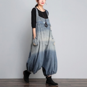 Höst Vintage Denim Jumpsuit I Lös Storlek