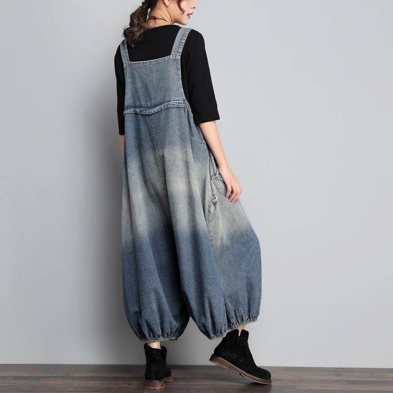 Höst Vintage Denim Jumpsuit I Lös Storlek