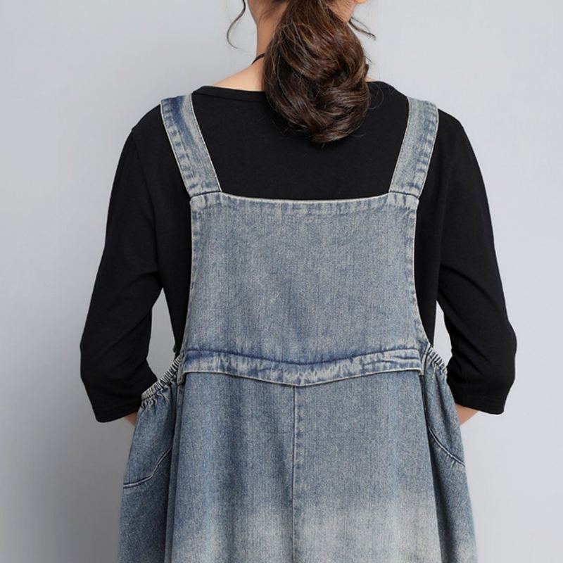 Höst Vintage Denim Jumpsuit I Lös Storlek