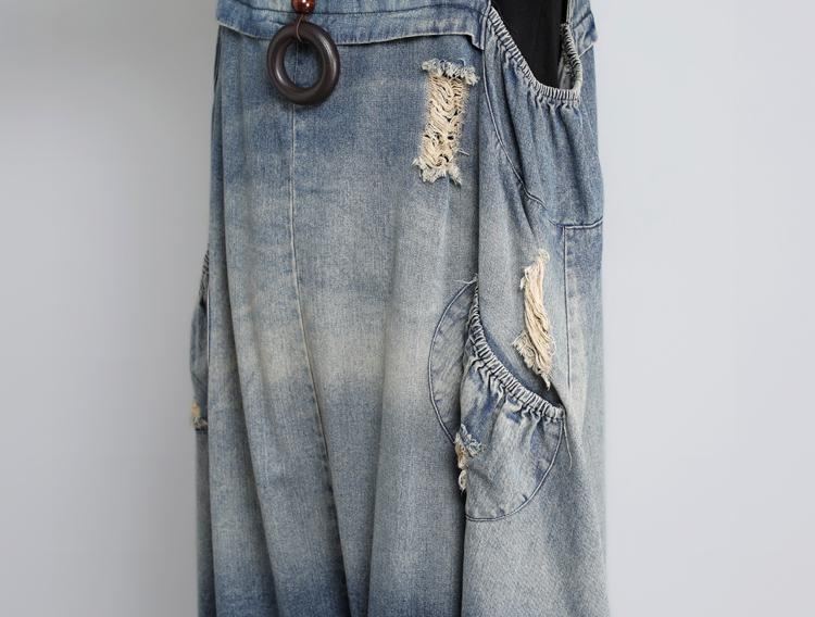 Höst Vintage Denim Jumpsuit I Lös Storlek