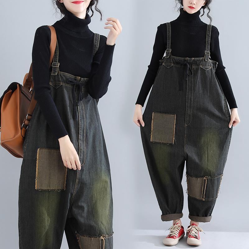 Höst Vinter Retro Harlan Dam Denim Jumpsuit