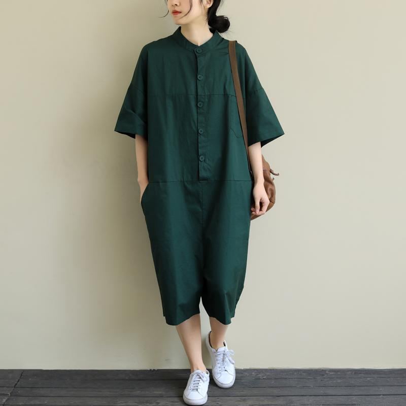 Konstnärlig Lös Avslappnad Stor Storlek Cropped Tunn Jumpsuit