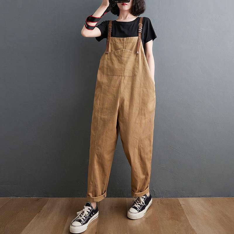 Lös Casual Cropped Jumpsuit Med Raka Ben