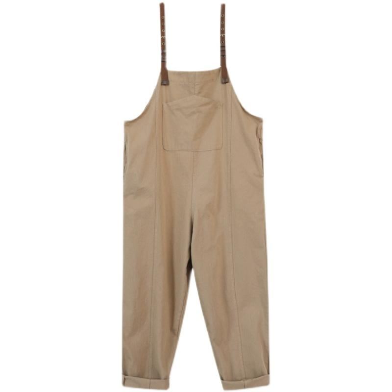 Lös Casual Cropped Jumpsuit Med Raka Ben