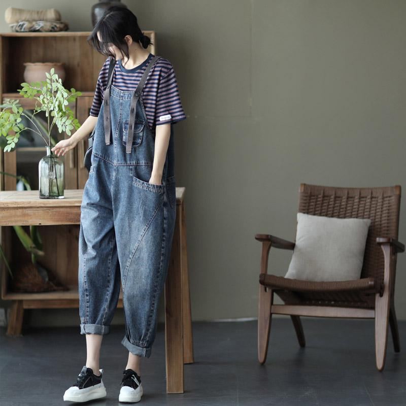 Loose Denim Overall Casual Jumpsuit