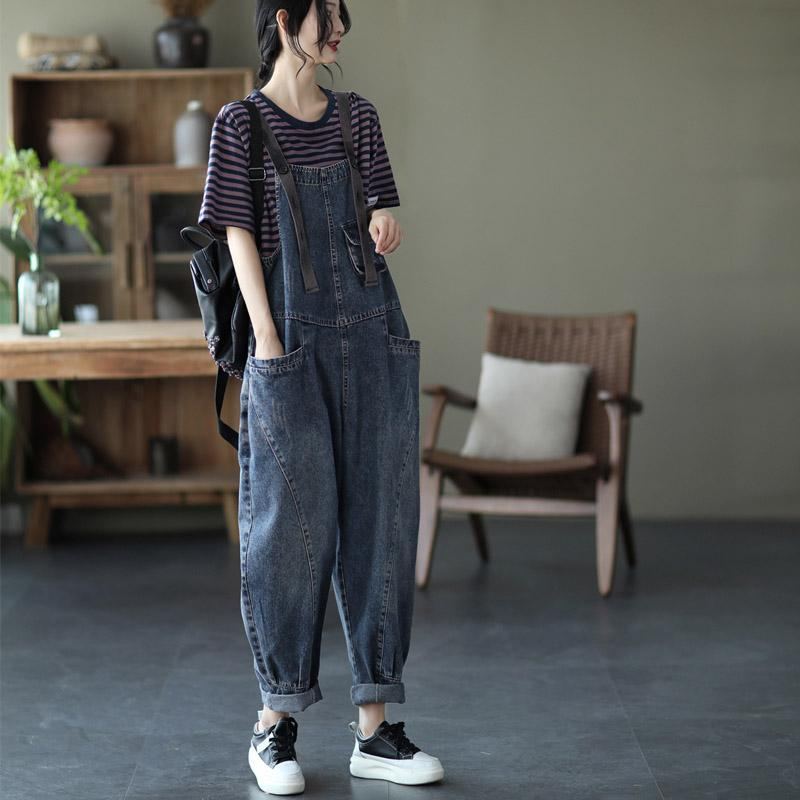 Loose Denim Overall Casual Jumpsuit