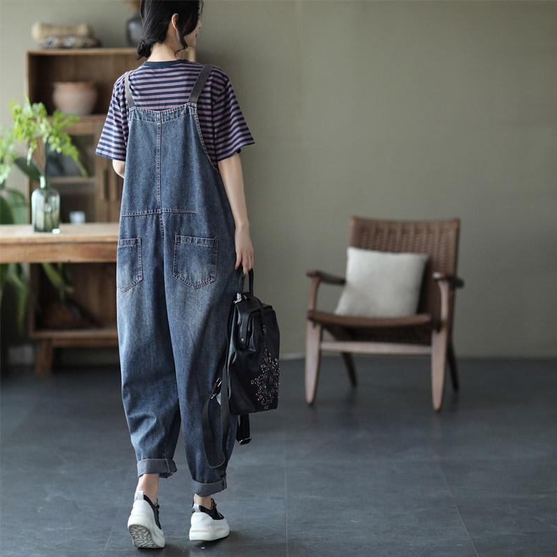 Loose Denim Overall Casual Jumpsuit