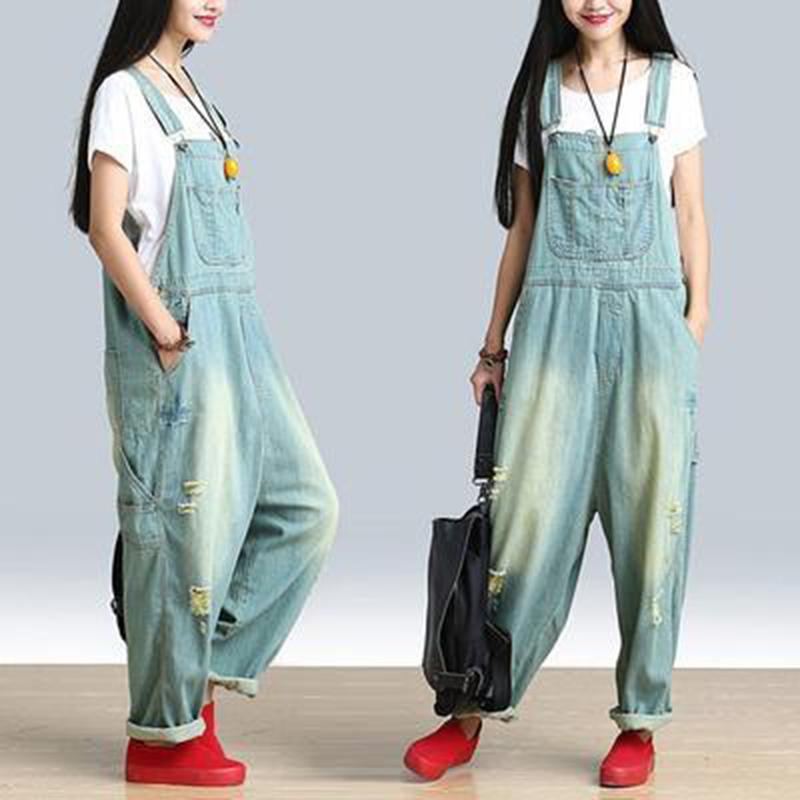 Pure Color Hole Jumpsuits