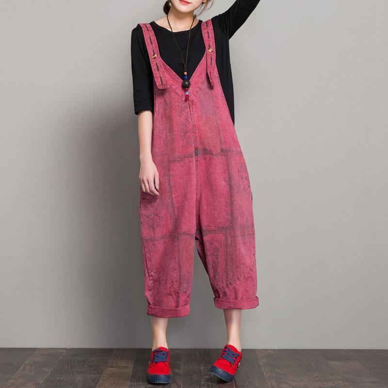 Sommarny Denim Lös Casual Jumpsuit