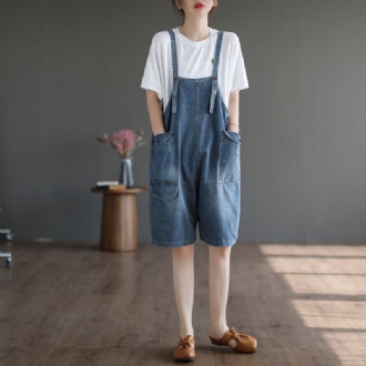 Summer Loose Casual Cotton Denim Jumpsuit