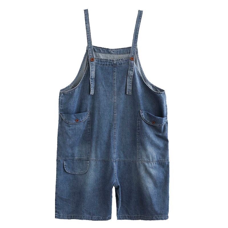 Summer Loose Casual Cotton Denim Jumpsuit