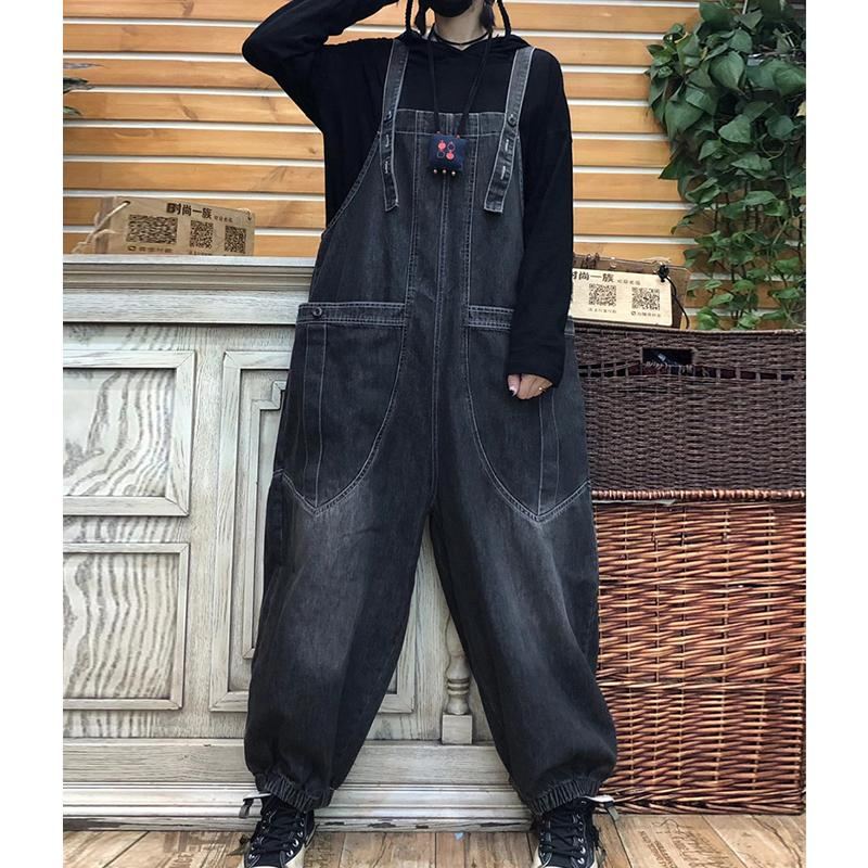 Vår Höst Retro Lös Denim Jumpsuit