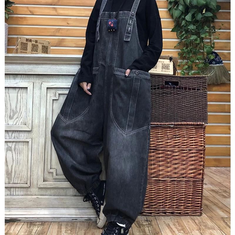 Vår Höst Retro Lös Denim Jumpsuit