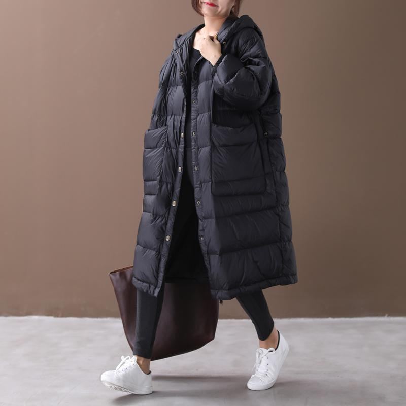 Anti-season Vinter Lös Stor Hooded White Goose Down Jacket Coat