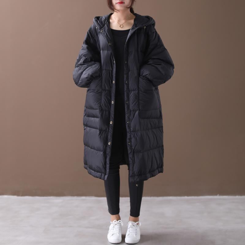 Anti-season Vinter Lös Stor Hooded White Goose Down Jacket Coat