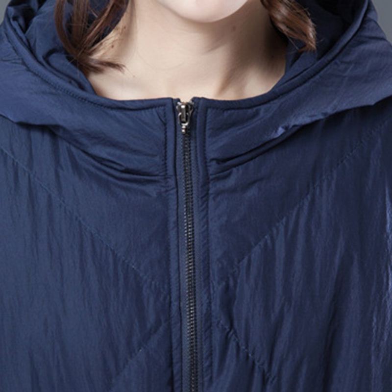 Rombusömning Solid Hooded Winter Down Coat