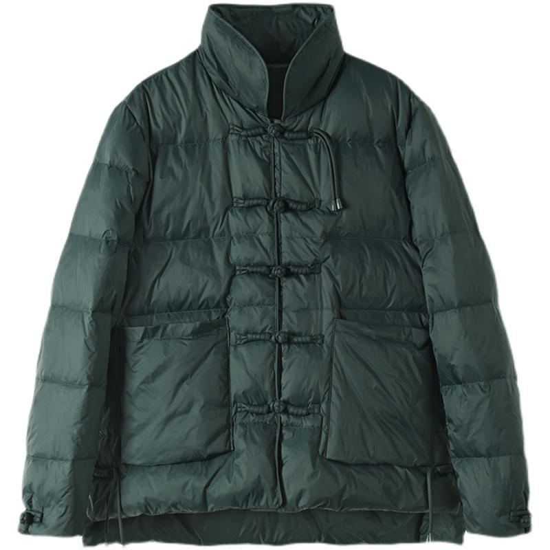 Vinter Dam Retro Stand Krage Duck Down Coat