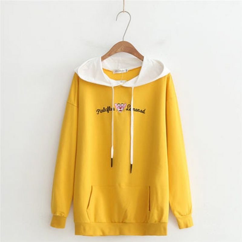 Loose Brodery Casual Dam Hoodie