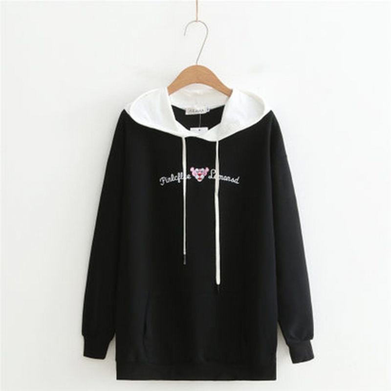 Loose Brodery Casual Dam Hoodie