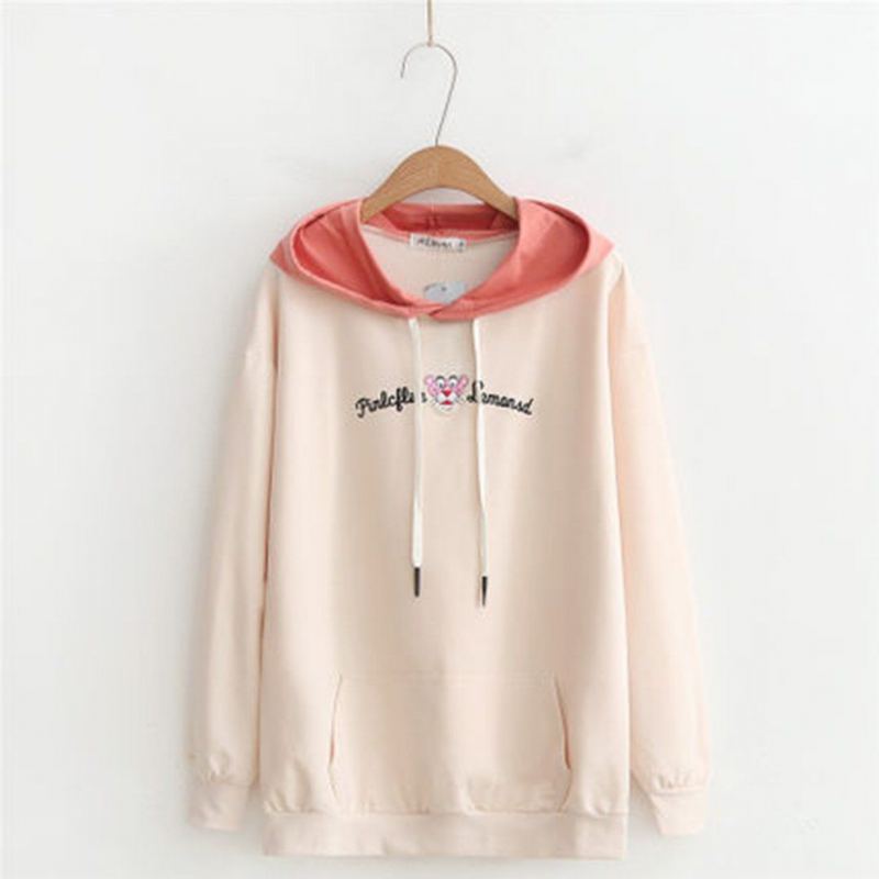 Loose Brodery Casual Dam Hoodie