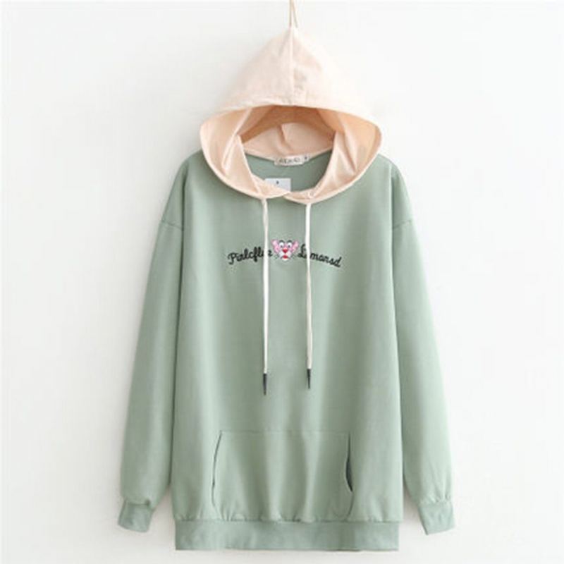 Loose Brodery Casual Dam Hoodie