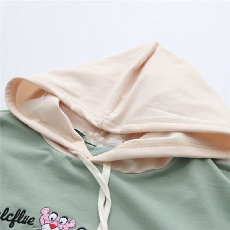 Loose Brodery Casual Dam Hoodie