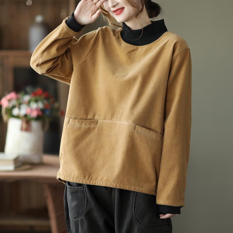 Retro High-neck Thicken Sweatshirt