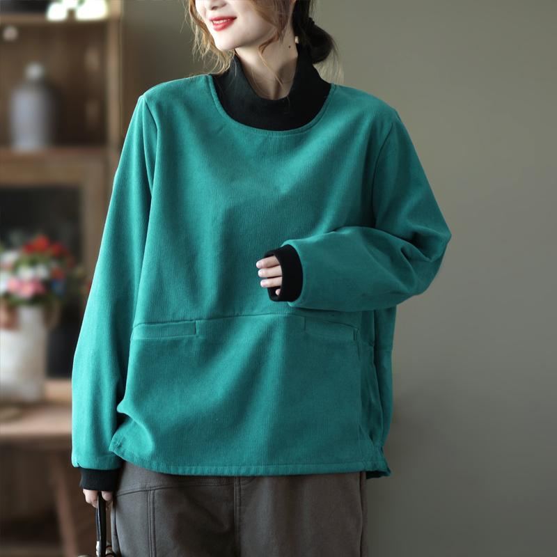 Retro High-neck Thicken Sweatshirt