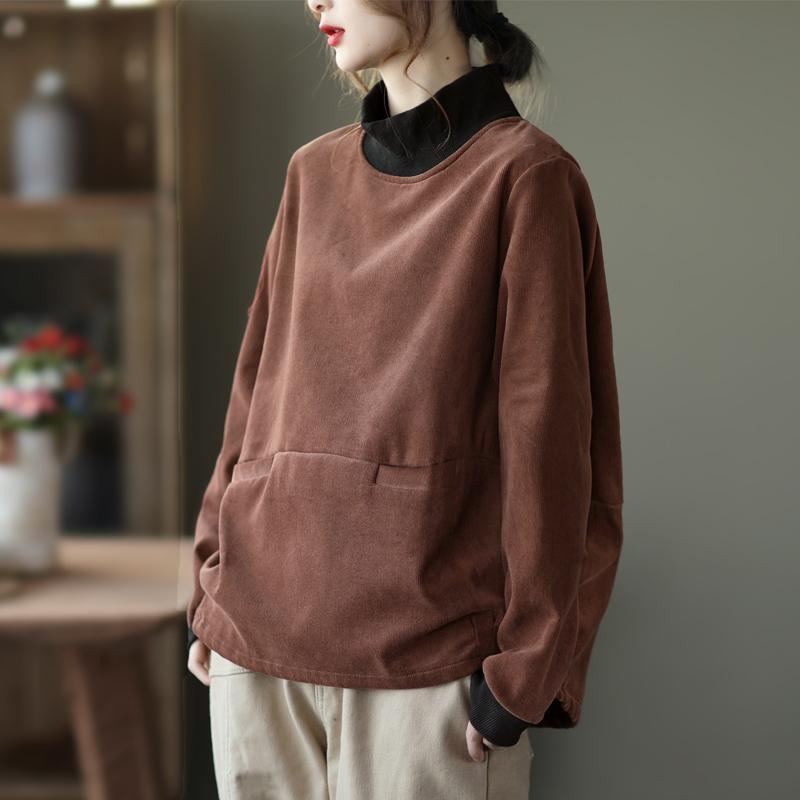 Retro High-neck Thicken Sweatshirt