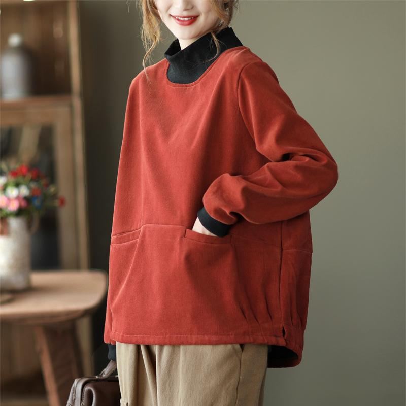 Retro High-neck Thicken Sweatshirt