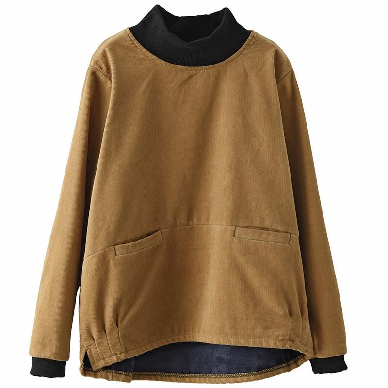 Retro High-neck Thicken Sweatshirt