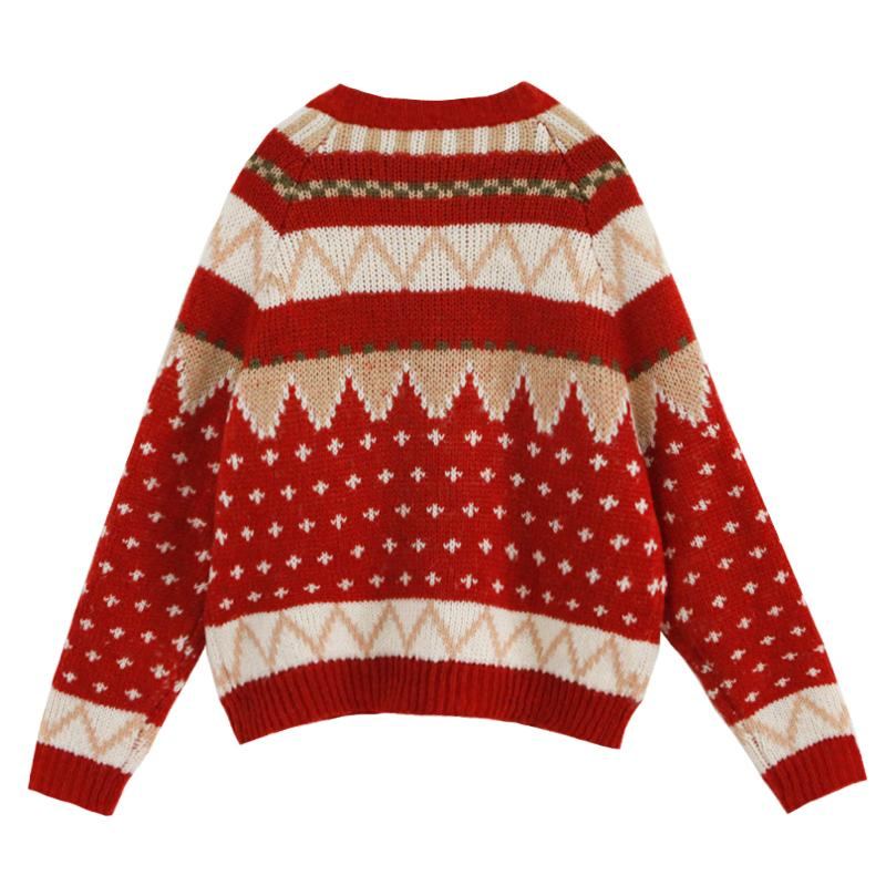 Christmas Retro All-match Tjock Cardigan Sweater