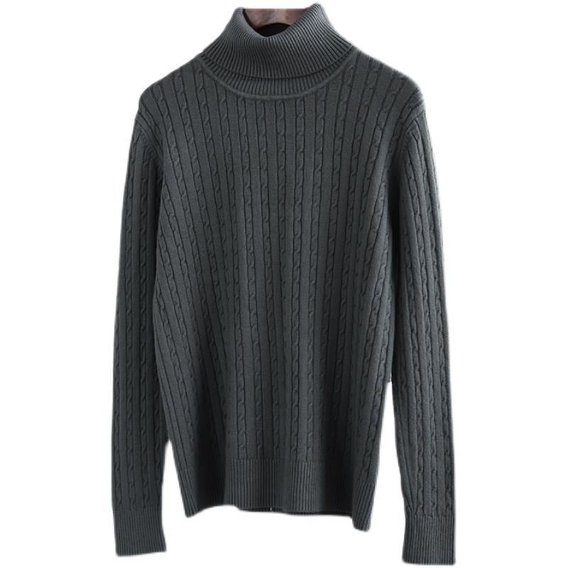 Vinter Casual Turtleneck Enfärgad Stickad Tröja