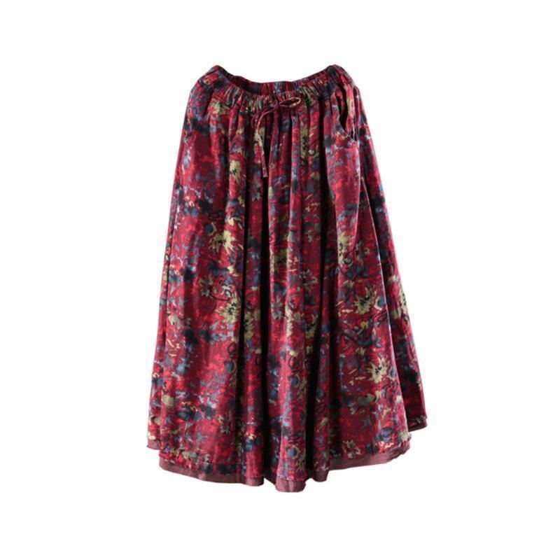 Dam Spring Dubbla Layers Floral Printing Kjol