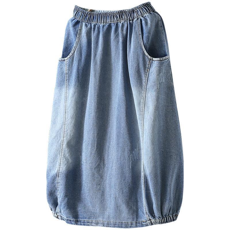 Höstsömmar Vintage Denim Damkjol Blå