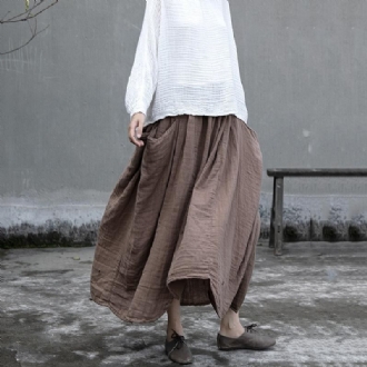 Sidofickor Irregular Loose Cotton Retro Skirt