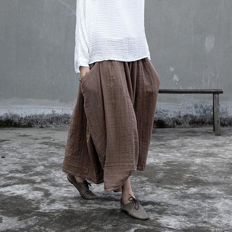 Sidofickor Irregular Loose Cotton Retro Skirt